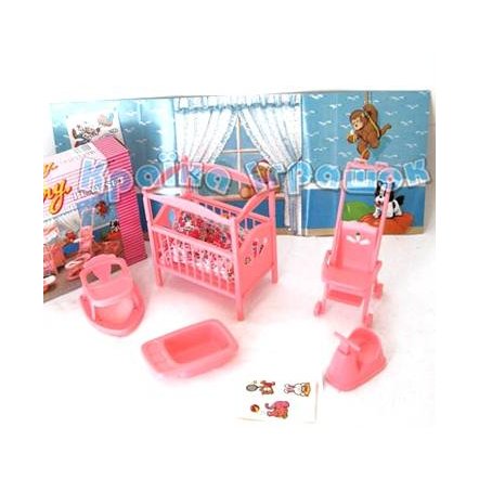 Мебель для кукол Детская комната игрушечная  Gloria 9409