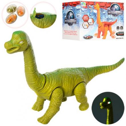 Динозавр мистический ходит, несет яйца с музыкой и светом 9789-78