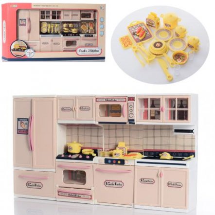 Кухня  для кукол Барби 4 секции бежевая D663V-3