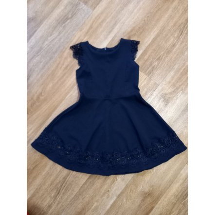 Платье для девочки тёмно-синее классическое