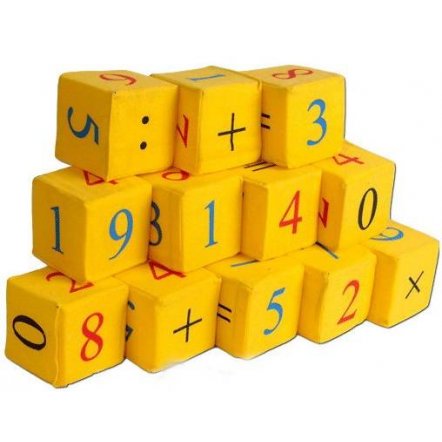Кубики мягкие желтые Цифры 12 штук Розумна играшка 