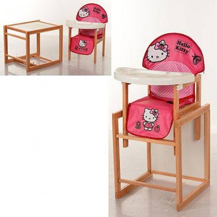 Стульчик для кормления детский деревянный Hello Kitty Виваст