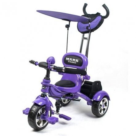 Велосипед Mars Trike трехколесный с родительской ручкой фиолетовый. НОВИНКА!!