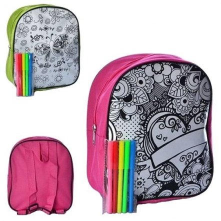 Раскраска рюкзак для девочек с фломастерами 0732