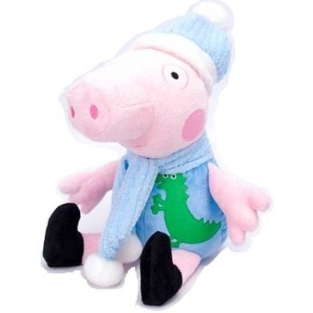 Мягкая игрушка Свинка Джордж в зимней шапке и шарфике
