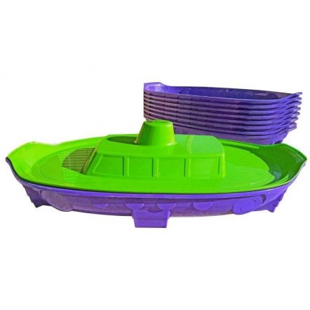    Песочница с крышкой - бассейн Корабль 03355 фиолетово-зеленая