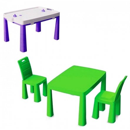  Стол и 2 стула пластиковые + аэрохоккей 4 цвета ТМ Долони
