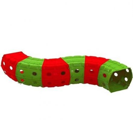 Тоннель (туннель) игровой пластиковый 6 секций зелено-красный  01472/3 Долони Тойс