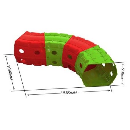 Горка с тоннелем для детей для дома красно-зелёная 01470/3 Долони