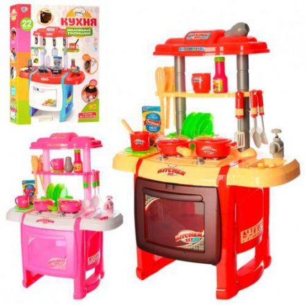  Кухня детская  со звуками и светом розовая или красная WD-P15-R15