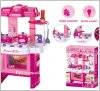  Кухня  игрушечная детская электронная с духовкой розовая 008-26