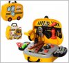 Набор инструментов в чемодане-машинке на колесах 008-916 желтый