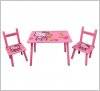Детский розовый столик и два стульчика «Hello Kitty» деревянный 0293