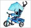 Велосипед  детский надувные колеса резиновые с ручкой М 5361-6 Turbo голубой или синий