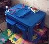   Стол пластиковый  для мальчика с насадкой для аэрохоккея 04580/1 Doloni синий