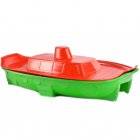    Песочница с крышкой - бассейн Корабль 03355 зелено-красная