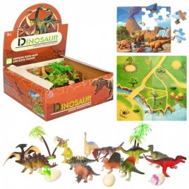 Набор фигурок динозавров 12 штук с яйцами, полем для игры 136