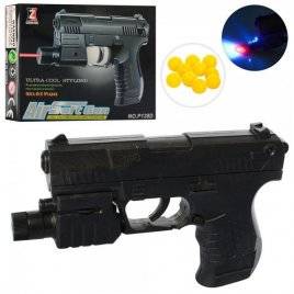Пистолет на пульках со световыми эффектами+ лазер 138D 