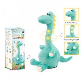 Мягкая музыкальная игрушка-повторюшка Динозавр со световыми эффектами MP 2306
