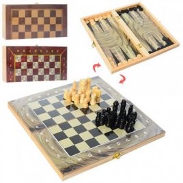 Шахматы, шашки и нарды деревянные 3в1 28ACD