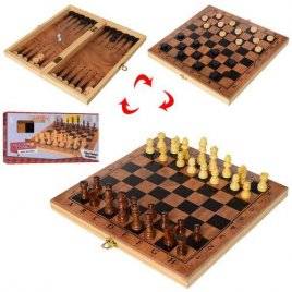 Шахматы 3в1 деревянные +шашки и нарды S3029