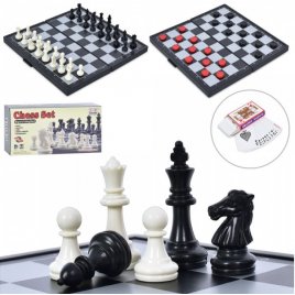 Набор для игры в Шахматы шашки карты 3в1 689-D5