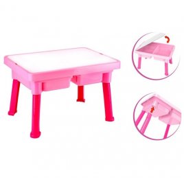    Столик-органайзер складной с крышкой и отсеками для девочки розовый 7853 Технок