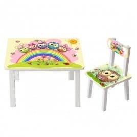 Детский стол и стул для творчества  Совушки BSM2K-01owl