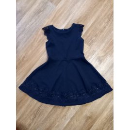 Платье для девочки тёмно-синее классическое
