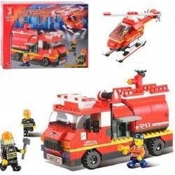 Конструктор Пожарные спасатели с машиной и вертолетом 409 деталей Sluban M38-B0222