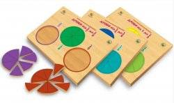 Дроби деревянные дидактический материал диаметр 8 см 1 - 1/9 ДР-026 Вундеркинд