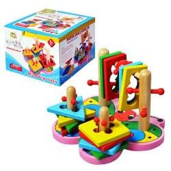 Деревянная игрушка Пирамидка-ключик 0335