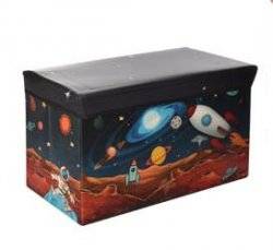 Пуф для игрушек Ящик-коробка Космос большой 0362