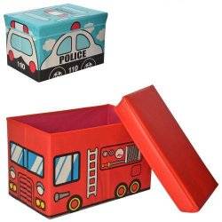 Пуф для игрушек Ящик-коробка Полиция или Пожарная машина MR 0363