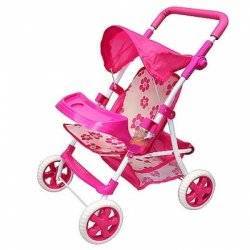 Коляска для куклы металлическая прогулочная "Зайцы" M 0472 