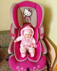 Б.у. Уценка! Автокресло детское "Hello Kitty" 5375 Bambi глубокое