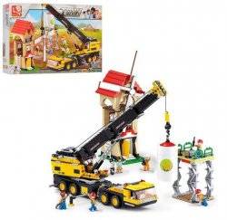 Конструктор стройплощадка + кран 767 деталей M38-B0553 SLUBAN