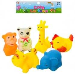 Пищалки игрушки для купания Животные 6 штук 065