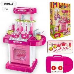 Детская игровая кухня для девочек в чемодане 070812