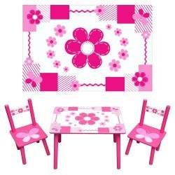Детский стол и два стульчика "Ромашки и бабочки" 0730 