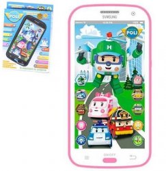 Телефон Айфон Робокар Поли Robocar Poli интерактивный JD-0883P2 розовый