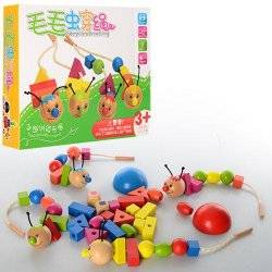 Деревянная шнуровка Гусеница 0927