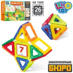 Конструктор магнитный с карточками-цифрами 26 деталей KB 1000