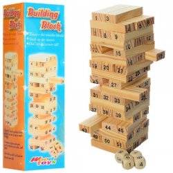 Игра деревянная Башня из цифр + игральные кости 1156
