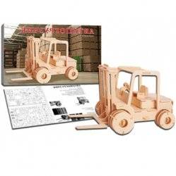 Конструктор деревянные пазлы 3D транспорт-автокар 50 деталей P144 