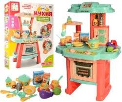  Кухня игровая детская  со звуком и светом + посуда  продукты и кухонные принадлежности 16826