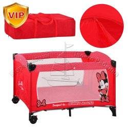 Манеж детский игровой "МИНИ" красный 1706 Bambi в сумке с лазом на змейке, карманом и 2-мя колесами с тормозом 