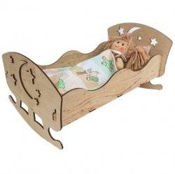 Кроватка фанерная для кукол деревянная 172311