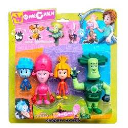 Игрушки фигурки мультгероев "Фиксики" 4 штуки на планшете 18015