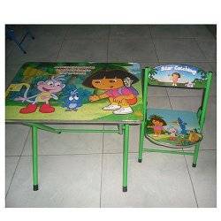 УЦЕНКА! Стол и стул детский раскладной с металлическими ножками Даша Путешественница DT 19-18 ПОЛОМАНА СПИНКА СТУЛА